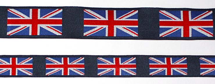 UNION JACK FLAG4 5/8" NAVY/RED/ROYAL/WH (3 YDS)-SEE BELOW